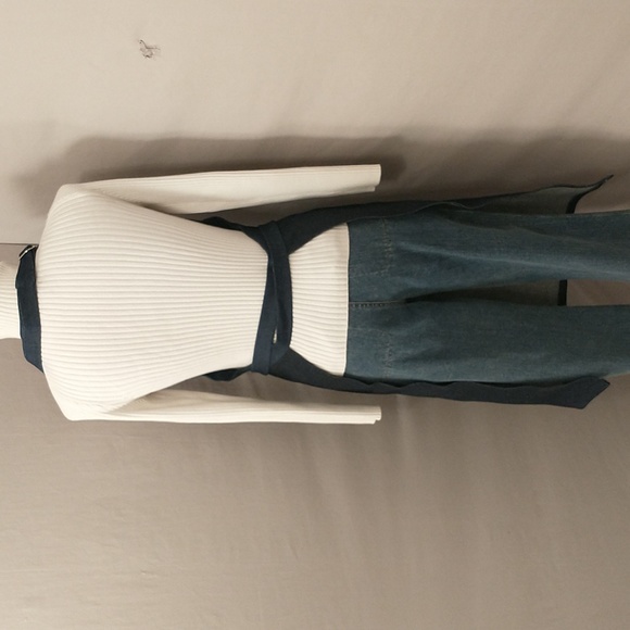 High Quality Denim Apron USA Made Chef Sig w Embroidered Logo Unworn Heavy Duty - Picture 4 of 8